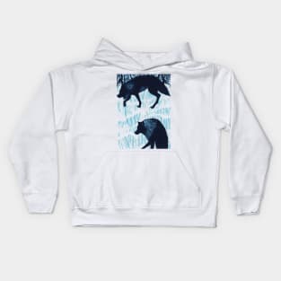 Wolves in the snow white Kids Hoodie